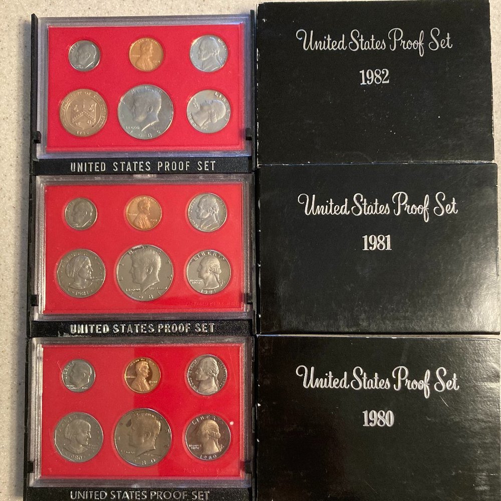 U.S. Mint Proof Sets 1980 Thru 1989  Lot of 10 - Picture 2 of 12